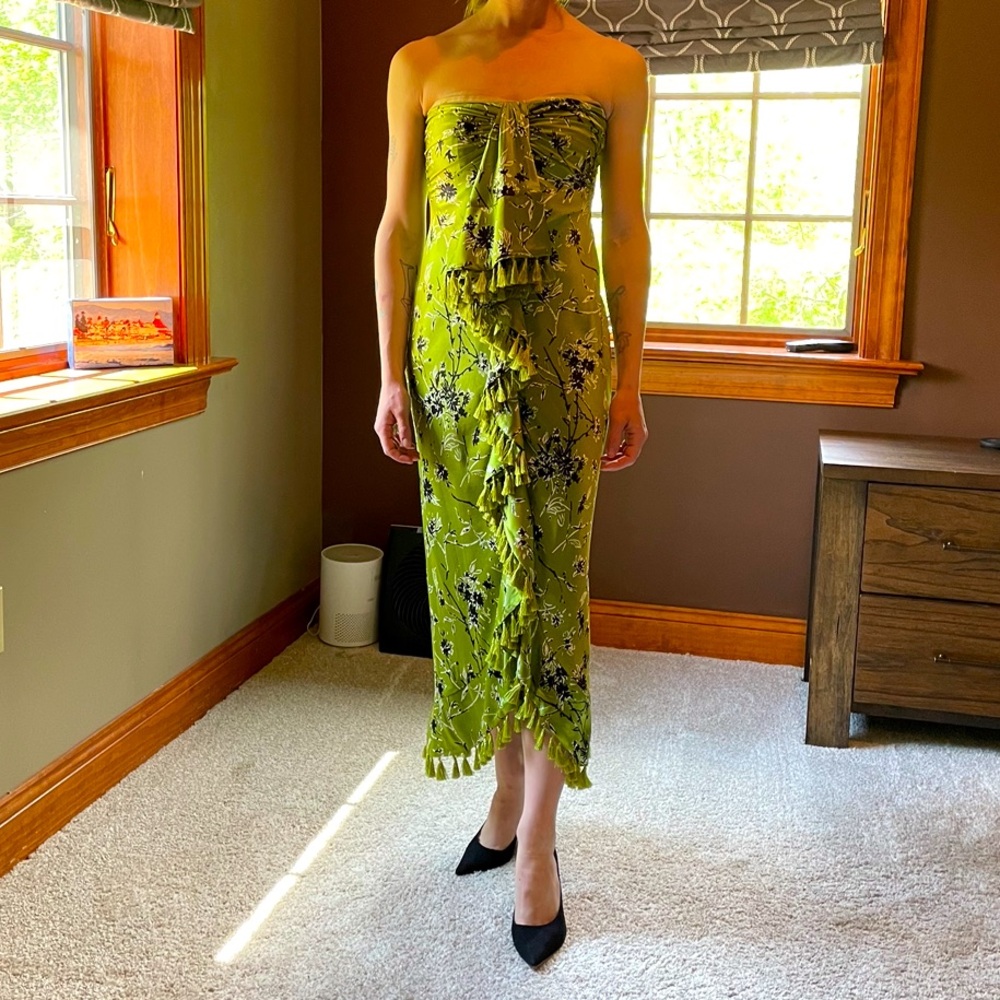 Cinq a Sept Strapless Dress in Green